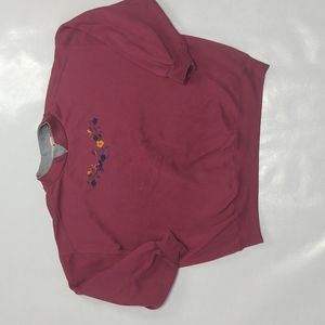 Vintage Crewneck Grandma Sweatshirt Sports Accent Women 1X Floral